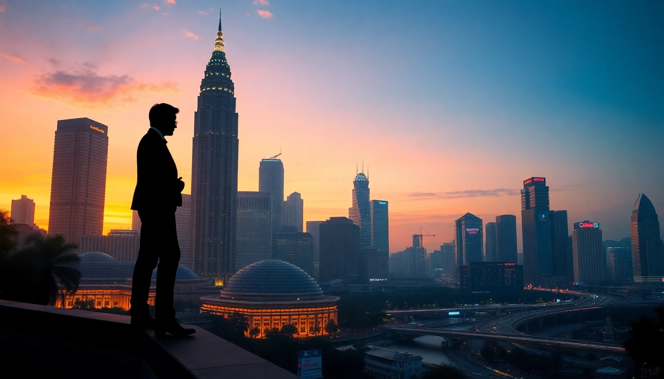 Premium KL ESCORT service image showcasing a glamorous, discreet escort in elegant attire with Kuala Lumpur skyline in the background.