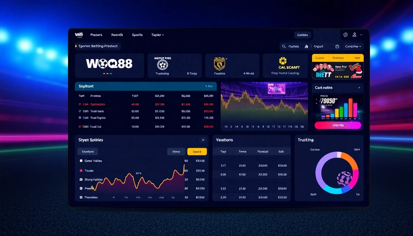W88 betting platform interface with vibrant colors and user-friendly navigation, enhancing online gambling experience.