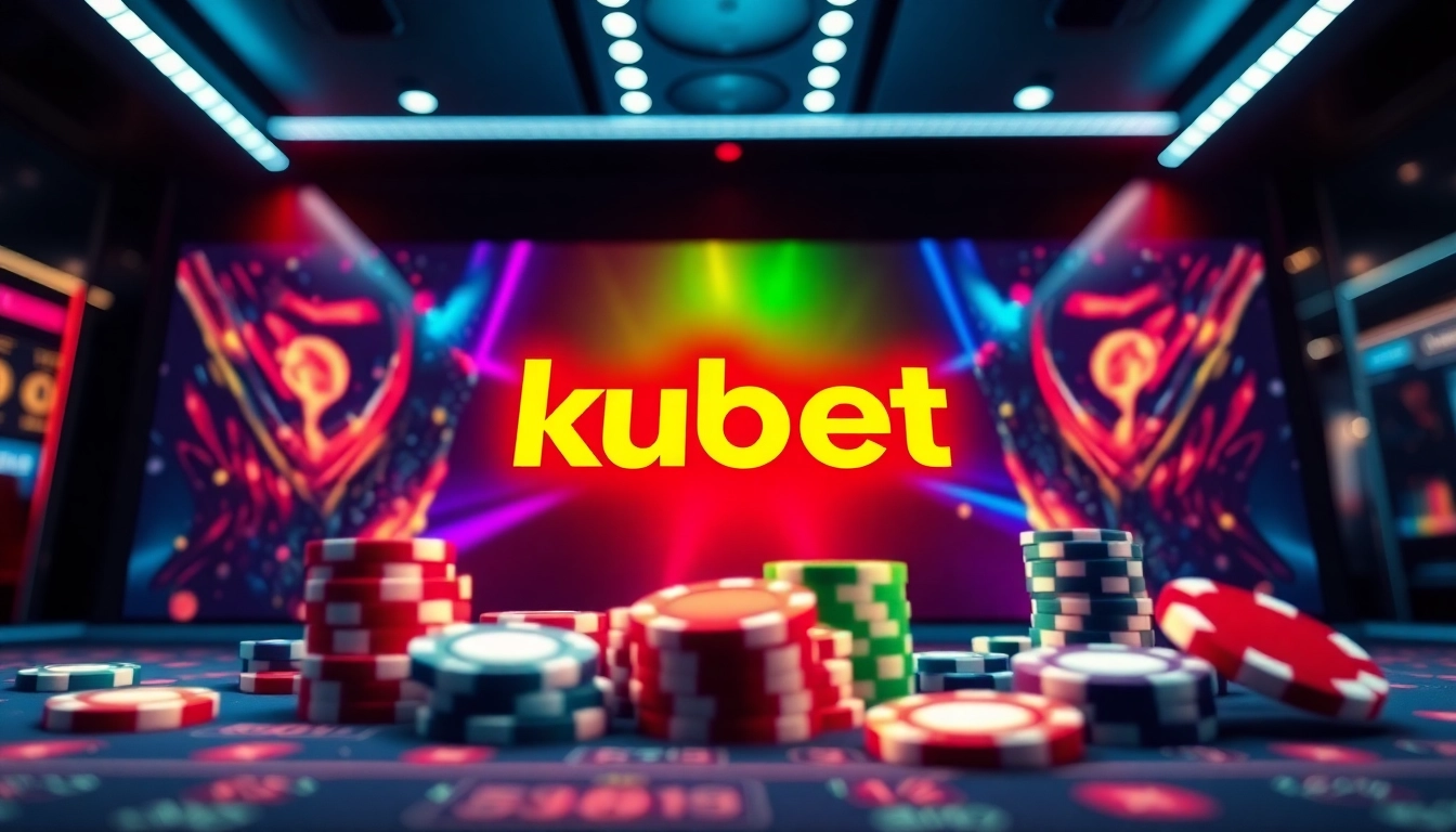 Vibrant digital casino environment showcasing the kubet brand with engaging gameplay and lively atmosphere for online gambling enthusiasts.