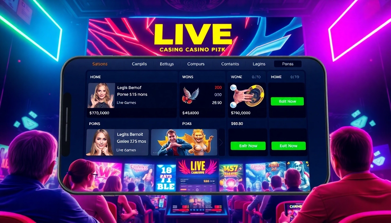 Visit https://ax88c.com/ for a dynamic online casino scene featuring live dealer games and sports betting in a modern digital environment, capturing excitement and security.