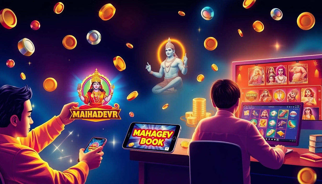 Mahadev Book online betting platform showcasing sports and casino games for Indian users, emphasizing secure transactions and modern interface for seamless betting experience