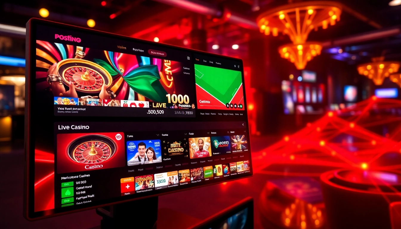 Sky Exchange platform with live casino games and sports betting featuring vibrant graphics and engaging user interface for immersive gaming experience.