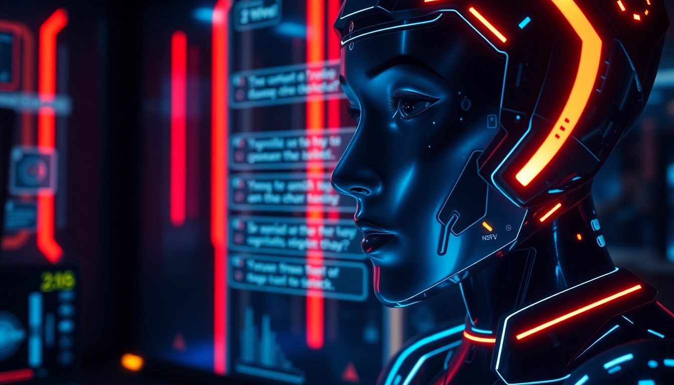 Engaging NSFW AI chat session displayed on a sleek screen with vibrant neon visuals, highlighting unfiltered digital intimacy.