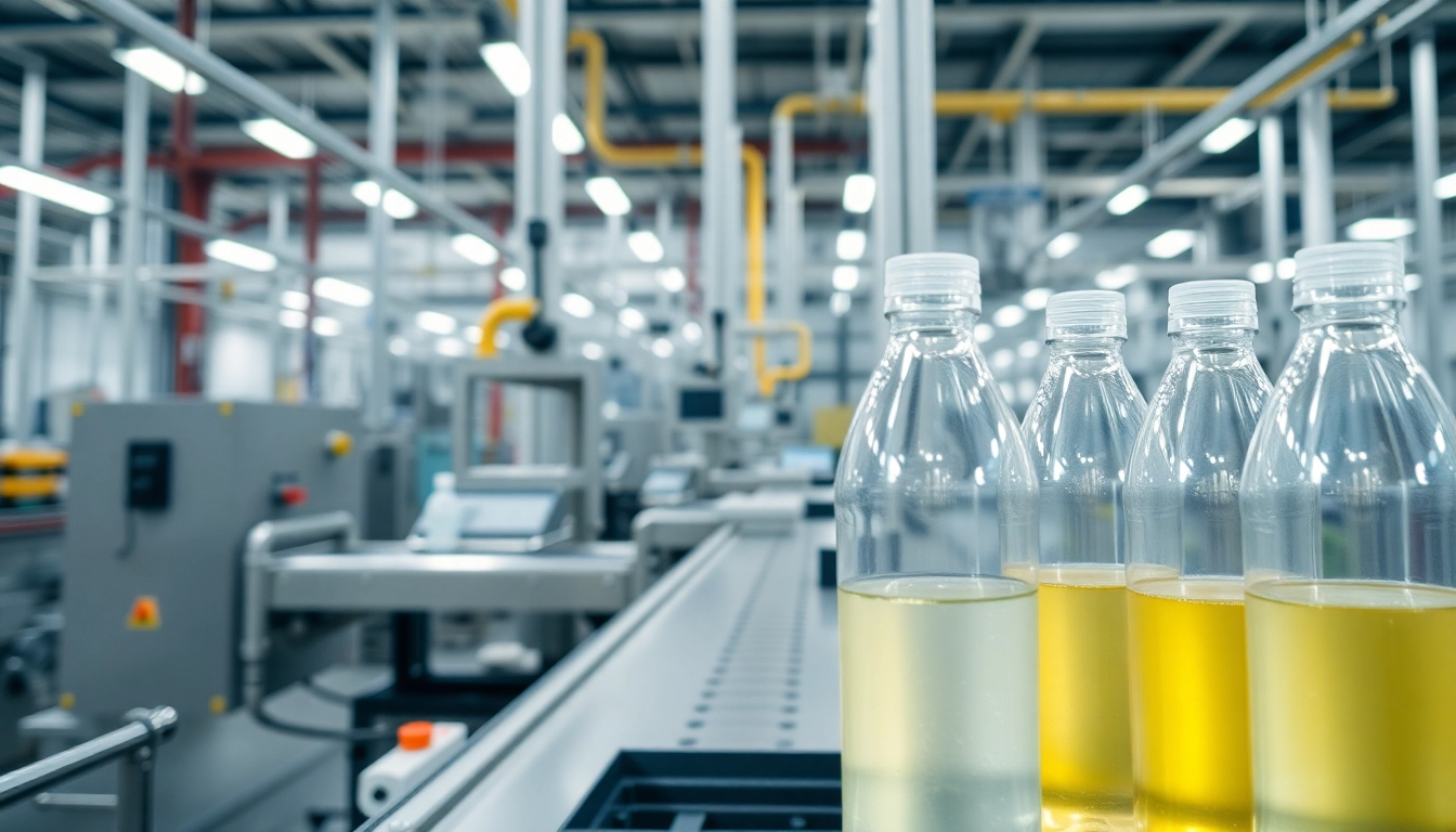 Polietilen sise being manufactured in a modern industrial facility with focus on production