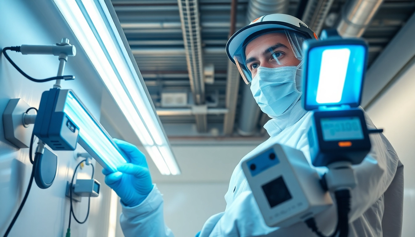 Technicus voert muizencontrole uit met high-tech apparatuur in een schone, moderne omgeving.