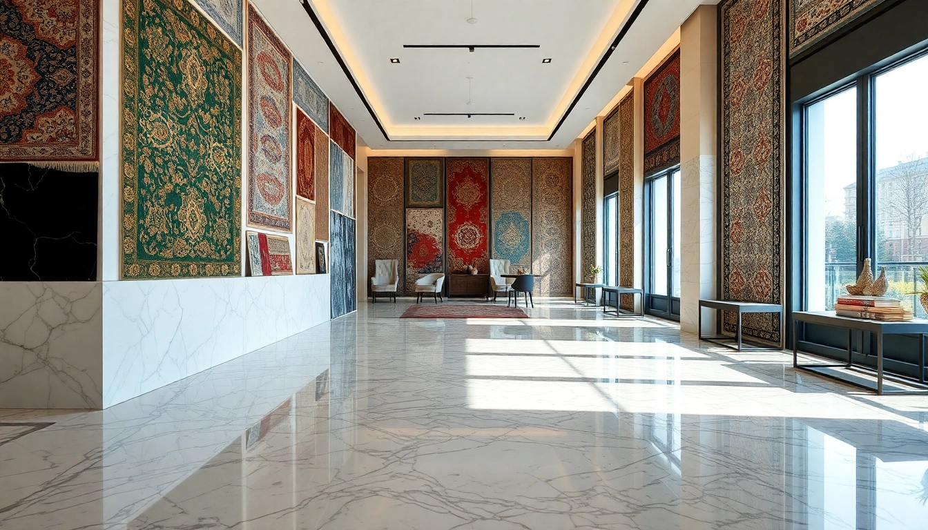 Vivid Tappeti a Milano displayed in a stylish showroom with detailed patterns and rich