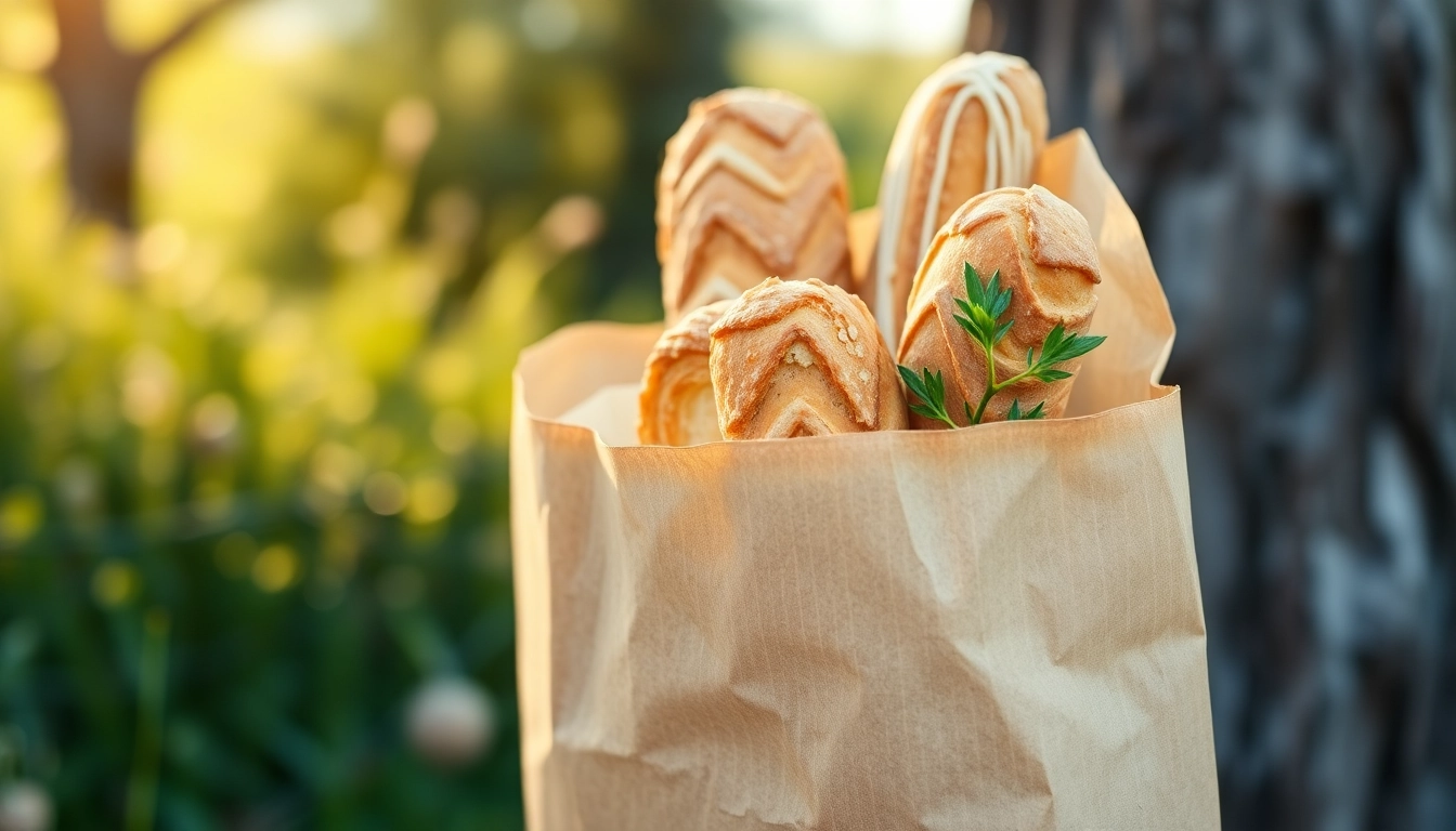 High-quality torba papierowa being filled with baked goods, showcasing eco-friendly packaging