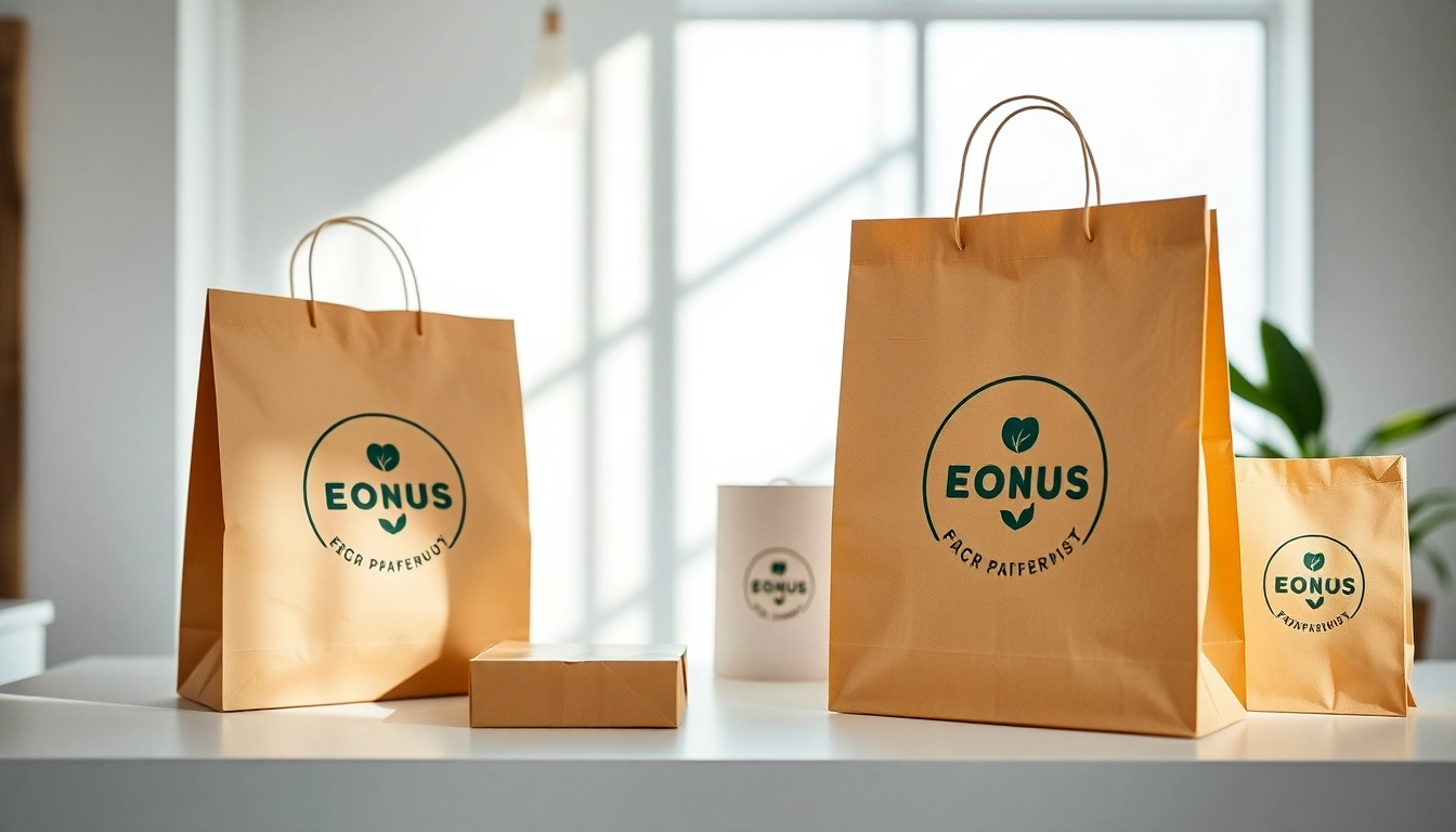 High-quality torba papierowa with custom printing being held by a worker in eco-friendly