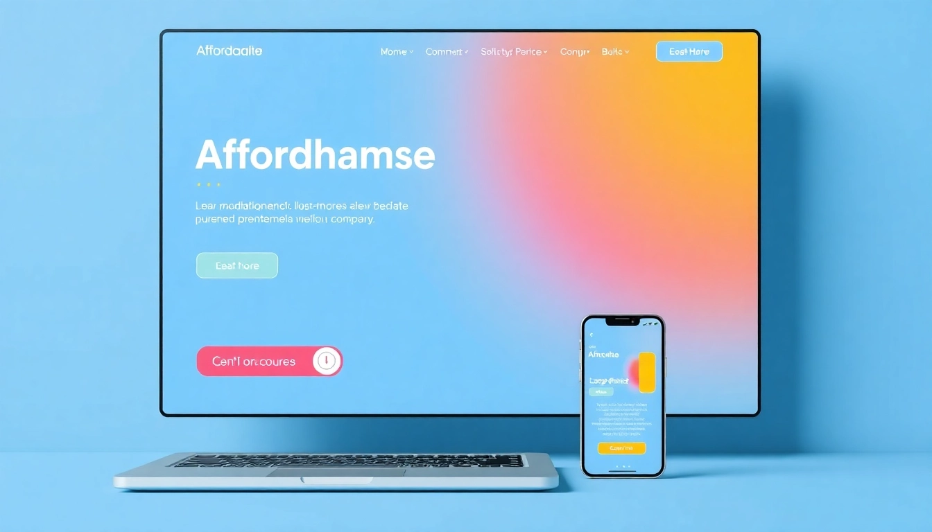 Engaging visual of webpages demonstrating paginas web baratas with sleek design and mobile